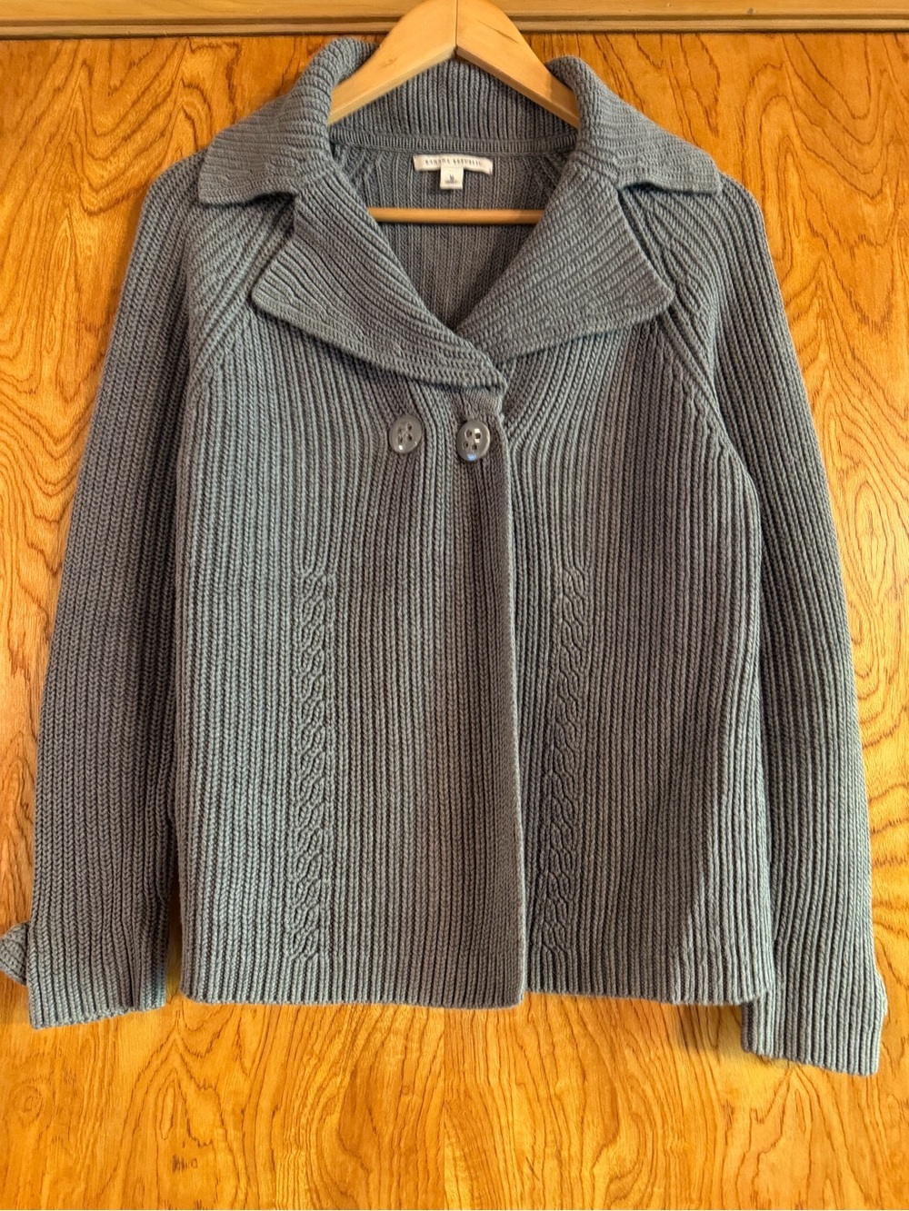 Banana Republic Slate Gray Knit Button-Front Cardigan